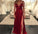 Pretty A-line Front Split Burgundy Prom Dresses Long Homecoming Dress Y0197