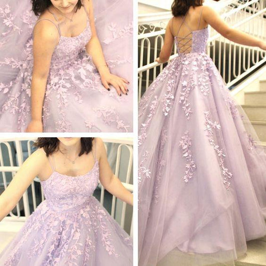 sweet lilac lace appliques 16 dress ball gown prom gowns for girls CD10039