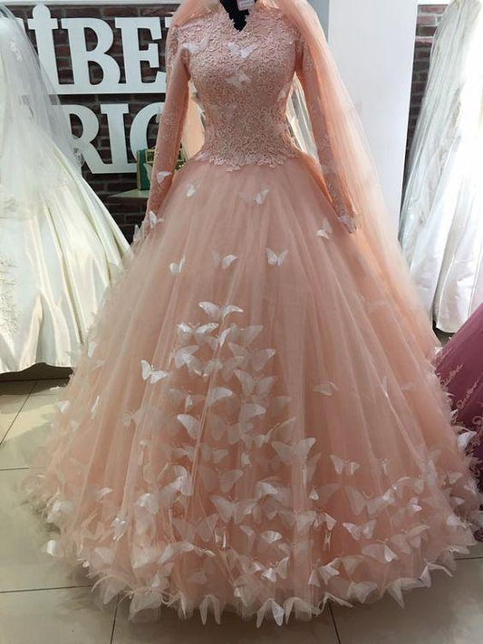 Long Sleeves Prom Dress with Butterflies CD10336