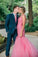 Charming Appliques Tulle Mermaid Evening Dress, Hot Pink Evening Gowns prom dress CD10554