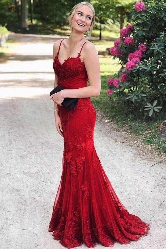 Mermaid Formal Dresses, Long Red Prom Dresses CD10690
