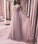 Pink tulle beads long prom dress evening dress CD10728