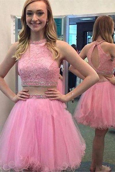 Two Piece Lace Homecoming Dress homecoming dresses CD10734