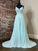 Blue lace long prom dress blue evening dress CD10813