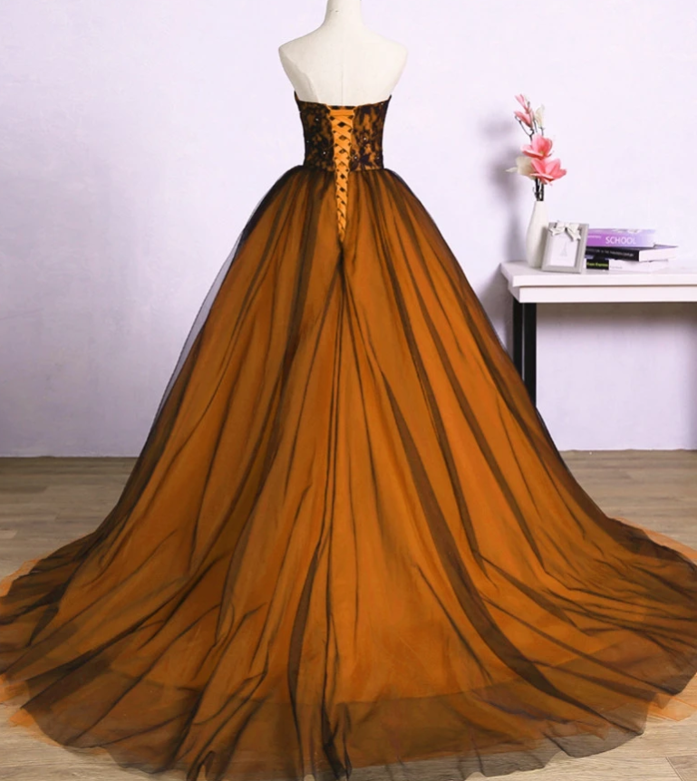 Beautiful Tulle A-Line Ball Gown Sweet 16 Party Dress, Long Prom Dress CD10885