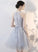 Cute gray tulle short homecoming dress party dress CD11114