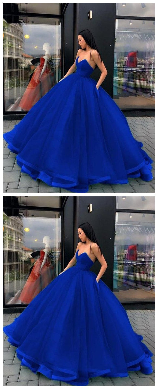 Sweet 16th Quinceanera Gown Royal Blue Sweetheart Corset prom dress CD11253