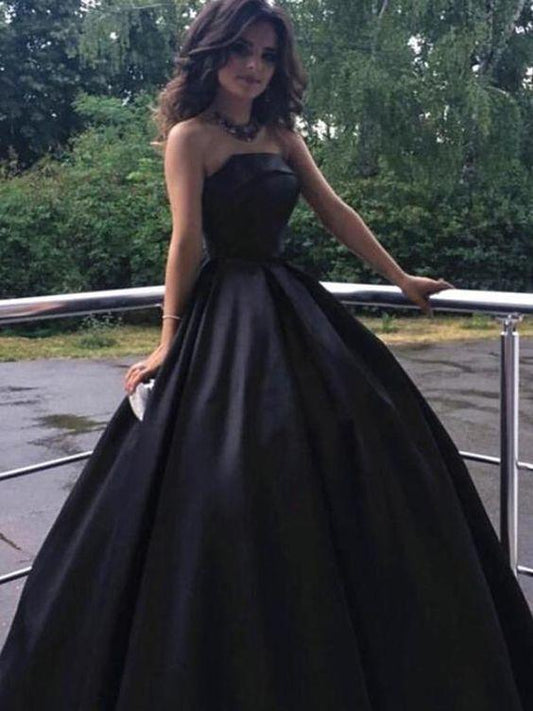 Ball Gown Black Prom Dress Cheap Long Plus Size Prom Dress CD11694