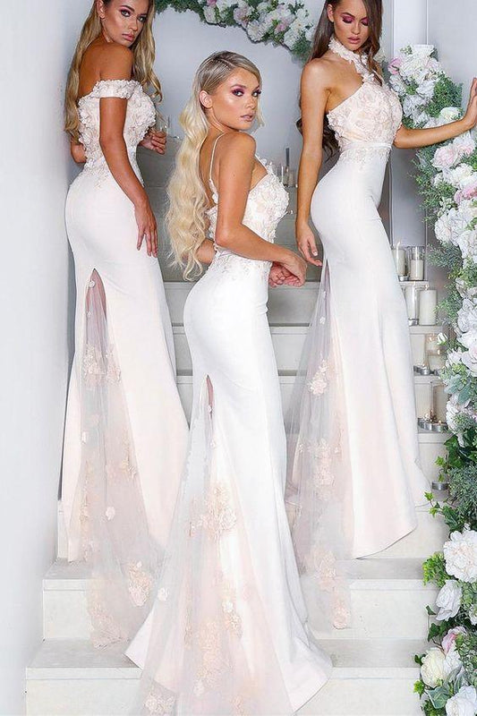 Elegant Mermaid Grey Long Bridesmaid Dress Prom Dress CD11794