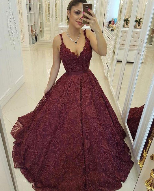 Party Dress A-line Prom Dress Evening Dress Lace Prom Dress Formal Dress CD12042