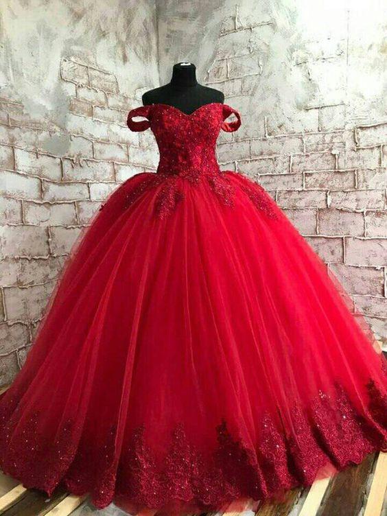 Red Lace Wedding Gown, Custom Bridal Dress Prom Dresses, Evening Dresses CD12138