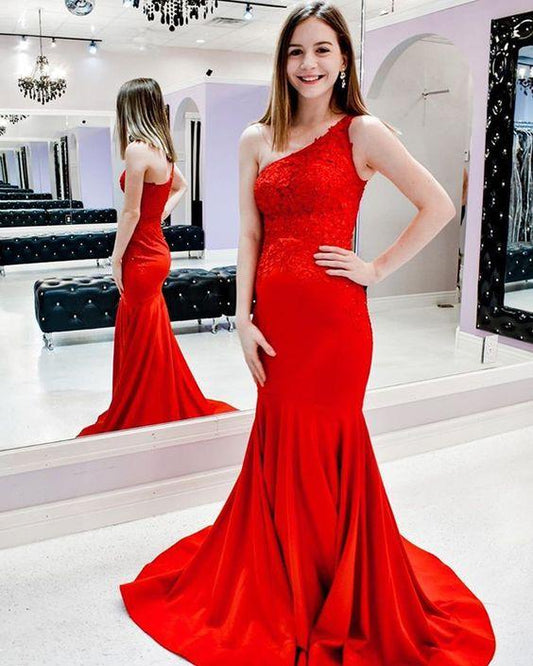Off the Shoulder Lace Bodice Mermaid Prom Dress CD12868