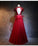 Beautiful Red Tulle Long Prom Dress, A-Line Cap Sleeves Formal Dress 2024 CD13302