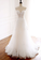 WHITE ROUND NECK TULLE LACE LONG PROM DRESS WHITE TULLE WEDDING DRESS CD13475