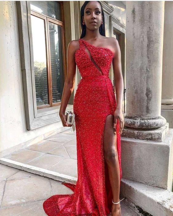 Red sleeveless evening gown Prom Dress CD13494