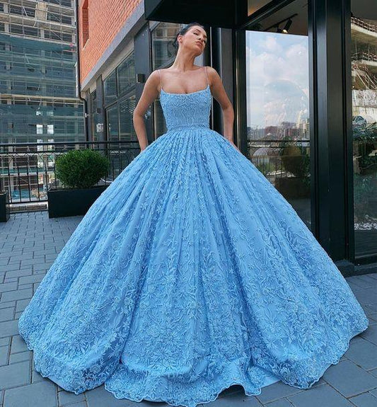 Blue Prom Dress, Charming Evening Dress, Prom Dresses CD13600