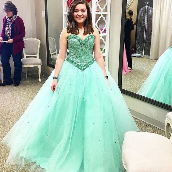 Crystal Ball Gown Tulle Prom Dresses CD13992