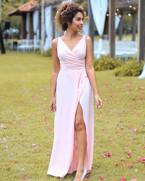Pink Prom Dress, Sexy Long Evening Dress CD14294