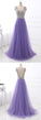 Lavender Tulle A-line Sparkly Beading Top Prom Dress CD14613