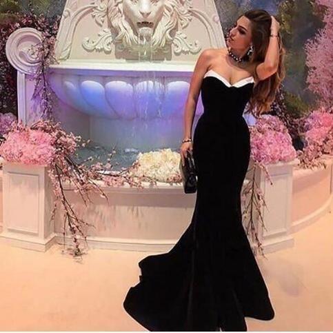 Long Plus Size Prom Evening Dresses Mermaid Black Prom Party Gowns CD14795