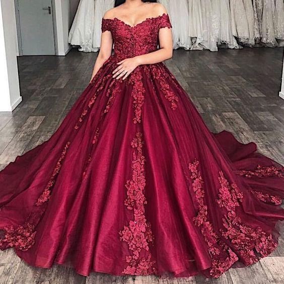 Off the Shoulder Prom Dresses with Appliques Quinceanera Gowns CD15052