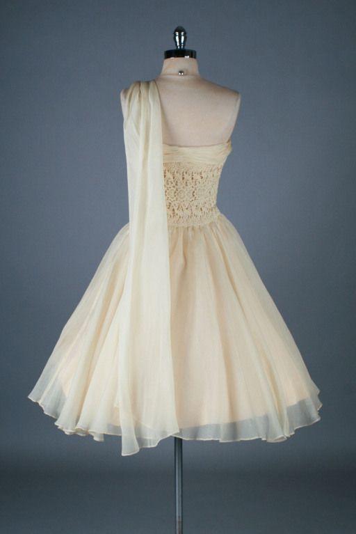 Vintage One Shoulder Organza Homecoming Dress CD15423