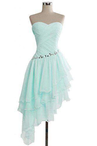 Asymmetrical Hemline Bridesmaid Dresses for Teens Prom Dresses CD15497