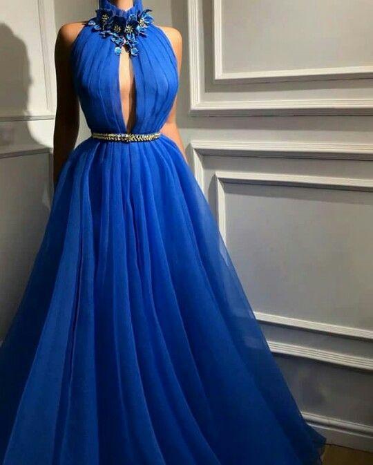 Blue Long Prom Dress Formal Evening Dresses CD15717
