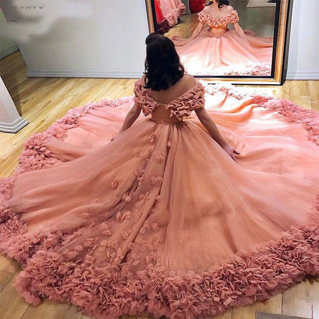 Blush Pink Prom Dresses Birthday Gown with Appliques CD15898