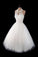 Homecoming Dresses Lace, Elegant Turn-down Collar Key Hole Sleeveless Tea-Length Homecoming Dress With Lace CD1627