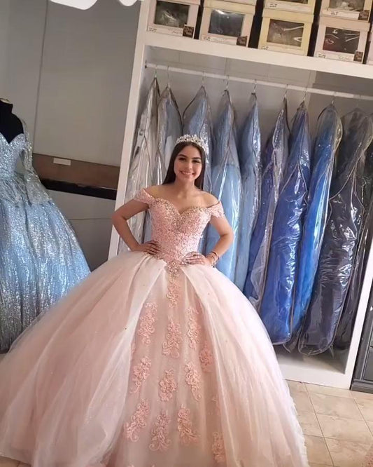 pink long prom dress, ball gown Prom Dresses CD16353