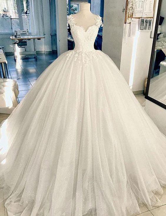 white ball gown wedding/prom dresses CD16537