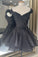 off the shoulder black short party dress Homecoming Dress CD16558