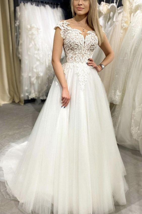 Elegant Tulle Wedding Dresses Appliques prom dresses CD16664