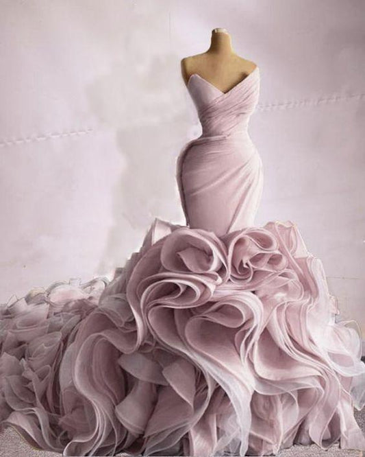 Organza Mermaid Wedding Dress Prom Evening Gown CD16722