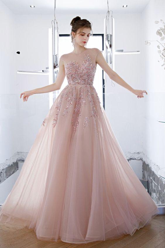 2024 pink long prom dress formal dress CD16970