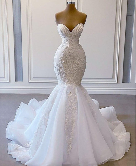 Mermaid Long Prom Dress With lace wedding dress CD17088