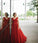 Cap Sleeved Red Lace Prom Dress CD17136