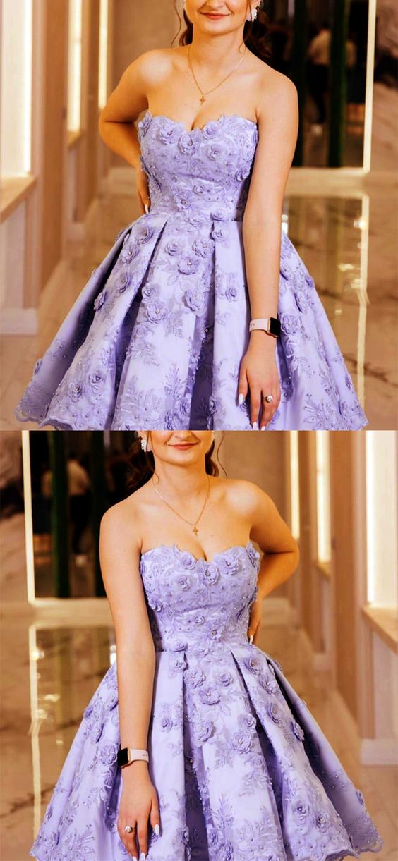 Lavender Lace Homecoming Dresses CD17311