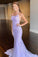 Lavender Lace Mermaid Long Prom Dress CD17581