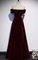Burgundy velvet long prom dress evening dress CD17583