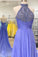 princess high neck beaded purple long formal dress prom dress with halter and open nack prom dress 2024 CD17639