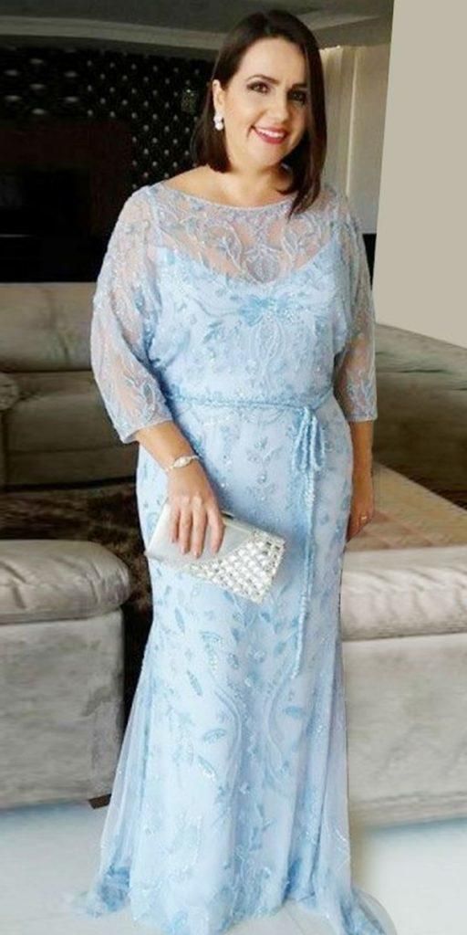 Stunning Plus Size Blue Mermiad Prom Dress CD17983