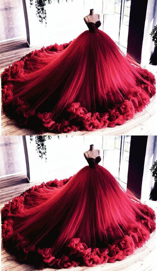 Burgundy Quinceanera Dresses Ball Gown prom dress CD18103