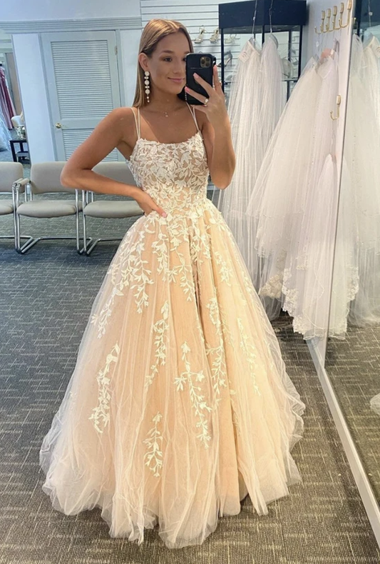 Stylish lace long A line ball gown prom dress formal dress CD18120