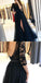 Fashion Evening Dresses Long Black | Prom dresses with sleeves CD18297