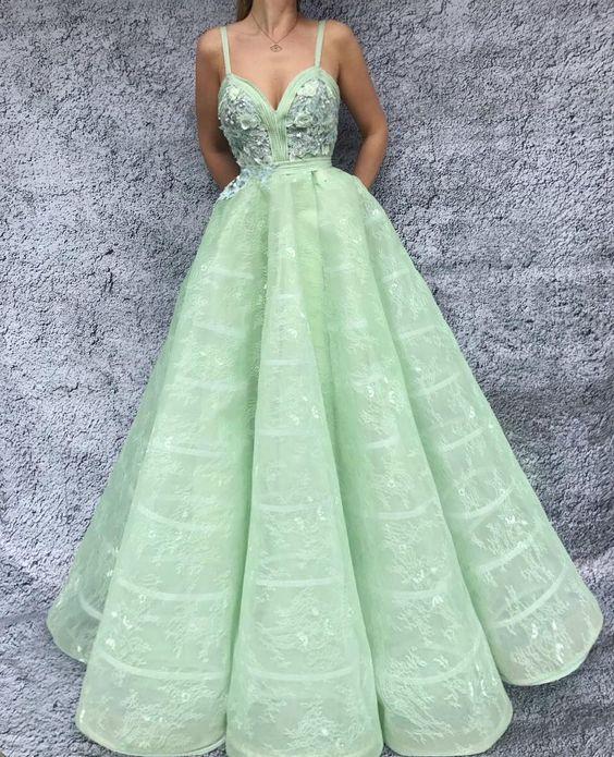 Unique green Long Prom Dress, Evening Dress CD18420
