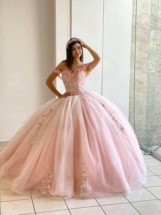 Pink long prom dress A line evening dress CD19221