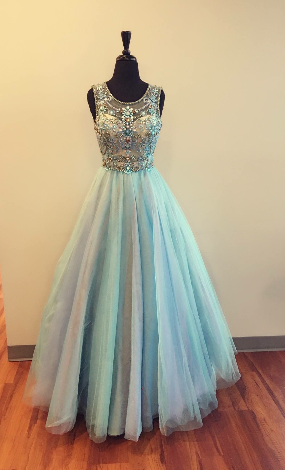 Modest Prom Dresses Tulle evening gown CD19802