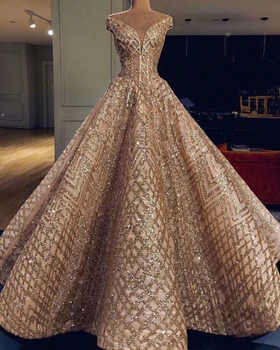 modest Glitter Tulle prom dresses, glamorous evening gowns CD19957